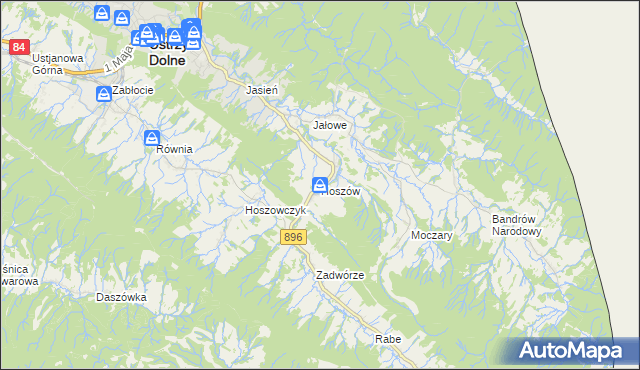 mapa Hoszów, Hoszów na mapie Targeo