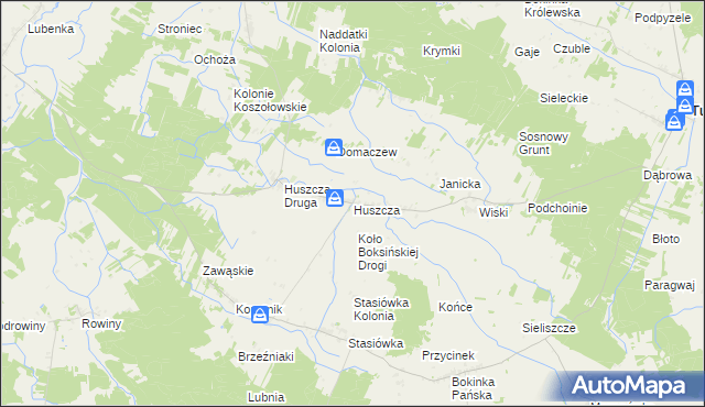mapa Huszcza, Huszcza na mapie Targeo