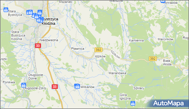 mapa Idzików, Idzików na mapie Targeo