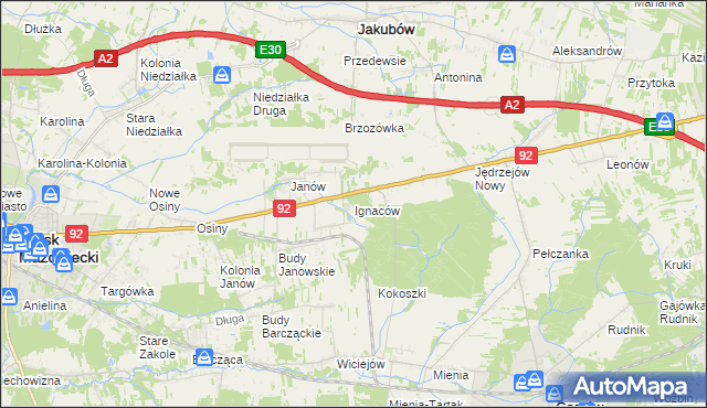 mapa Ignaców gmina Mińsk Mazowiecki, Ignaców gmina Mińsk Mazowiecki na mapie Targeo