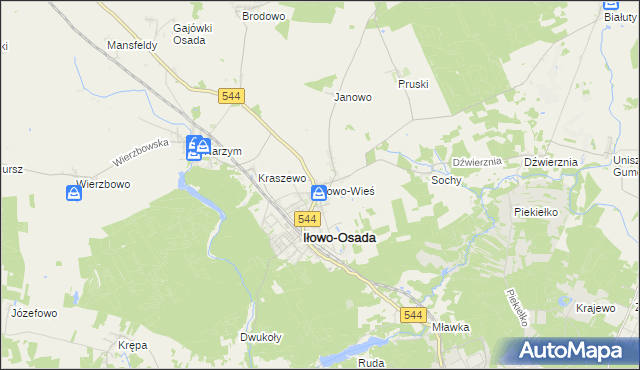 mapa Iłowo-Wieś, Iłowo-Wieś na mapie Targeo