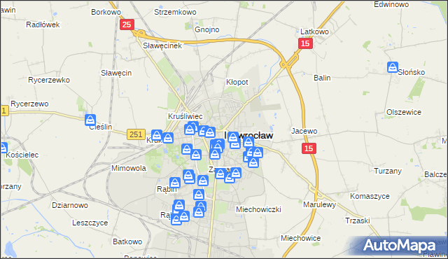 mapa Inowrocławia, Inowrocław na mapie Targeo