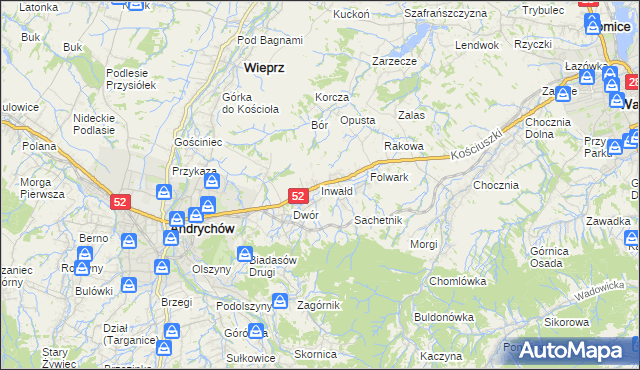 mapa Inwałd, Inwałd na mapie Targeo