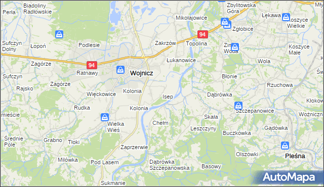 mapa Isep, Isep na mapie Targeo