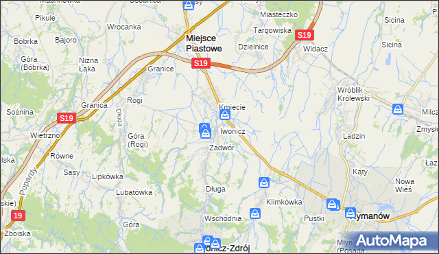 mapa Iwonicz, Iwonicz na mapie Targeo
