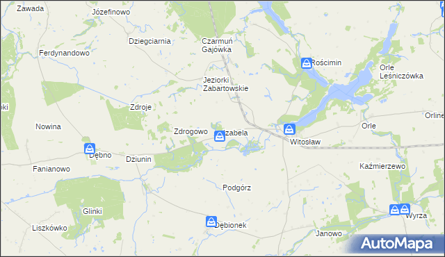mapa Izabela gmina Mrocza, Izabela gmina Mrocza na mapie Targeo