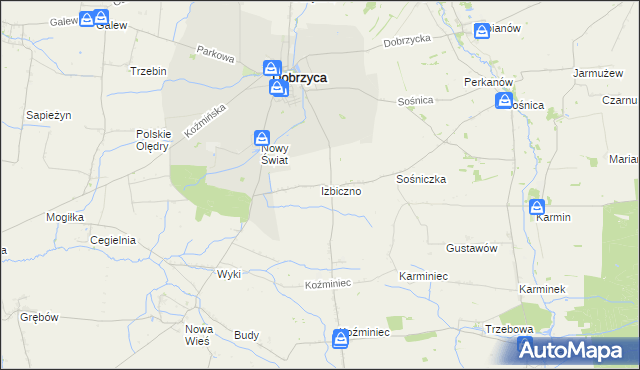 mapa Izbiczno, Izbiczno na mapie Targeo