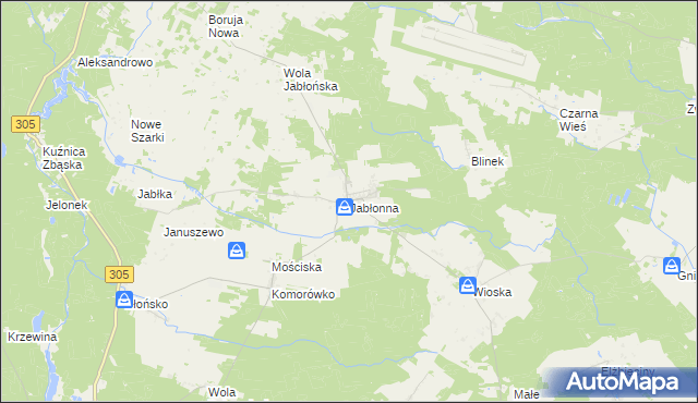 mapa Jabłonna gmina Rakoniewice, Jabłonna gmina Rakoniewice na mapie Targeo