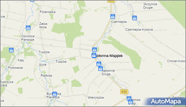 mapa Jabłonna-Majątek, Jabłonna-Majątek na mapie Targeo