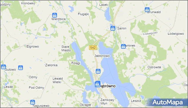 mapa Jabłonowo gmina Dąbrówno, Jabłonowo gmina Dąbrówno na mapie Targeo