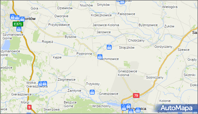 mapa Jachimowice, Jachimowice na mapie Targeo