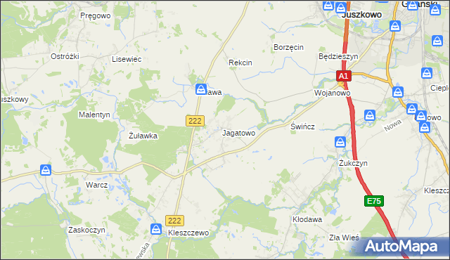 mapa Jagatowo, Jagatowo na mapie Targeo