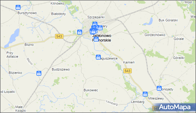 mapa Jaguszewice, Jaguszewice na mapie Targeo