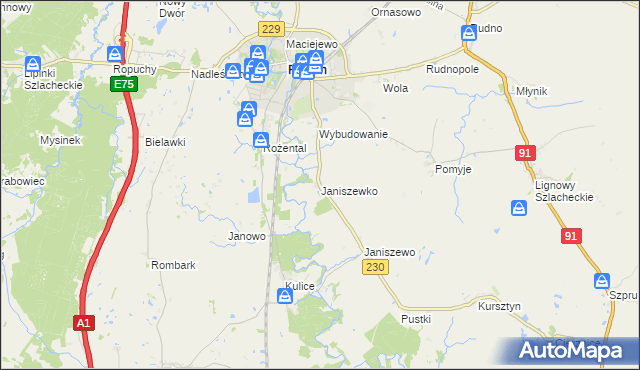 mapa Janiszewko, Janiszewko na mapie Targeo