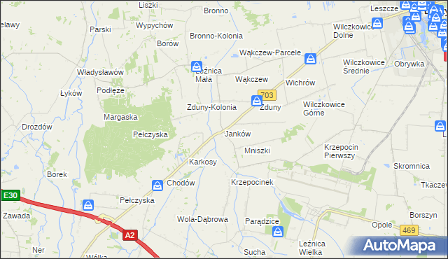 mapa Janków gmina Łęczyca, Janków gmina Łęczyca na mapie Targeo