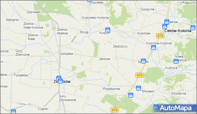 mapa Janków gmina Żelazków, Janków gmina Żelazków na mapie Targeo