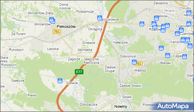 mapa Janów gmina Piekoszów, Janów gmina Piekoszów na mapie Targeo