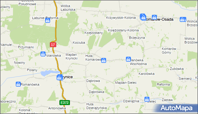 mapa Janówka Zachodnia, Janówka Zachodnia na mapie Targeo