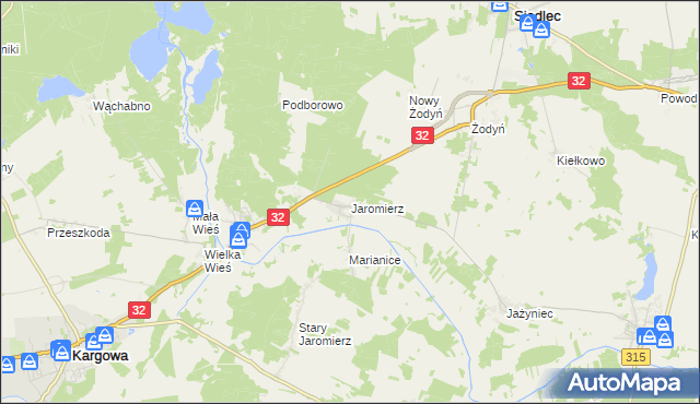 mapa Jaromierz gmina Siedlec, Jaromierz gmina Siedlec na mapie Targeo