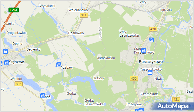 mapa Jarosławiec gmina Komorniki, Jarosławiec gmina Komorniki na mapie Targeo