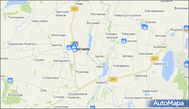 mapa Jarotki, Jarotki na mapie Targeo