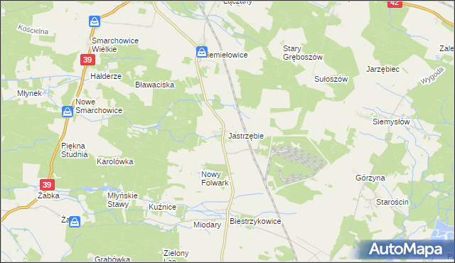 mapa Jastrzębie gmina Namysłów, Jastrzębie gmina Namysłów na mapie Targeo