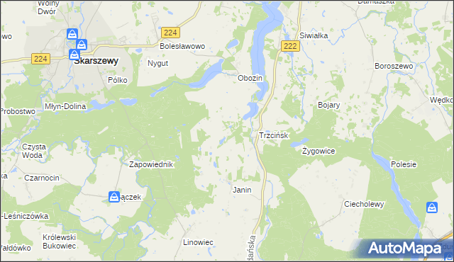 mapa Jastrzębie Skarszewskie, Jastrzębie Skarszewskie na mapie Targeo
