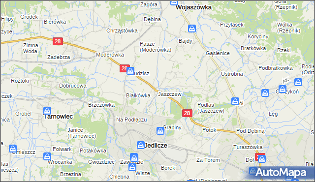 mapa Jaszczew, Jaszczew na mapie Targeo