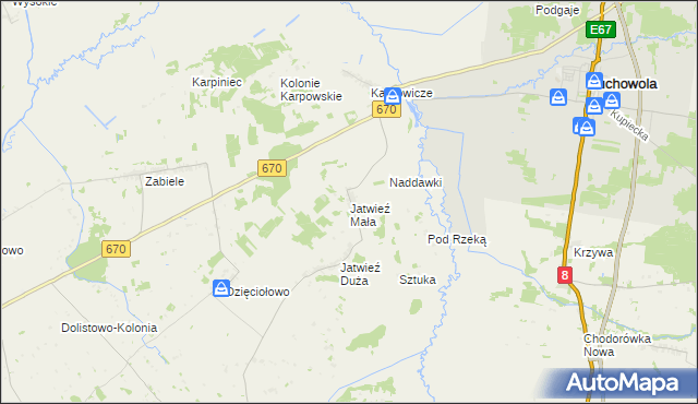 mapa Jatwieź Mała, Jatwieź Mała na mapie Targeo