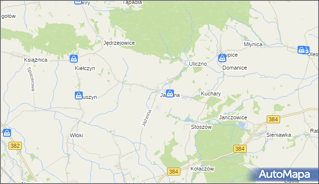 mapa Jaźwina, Jaźwina na mapie Targeo