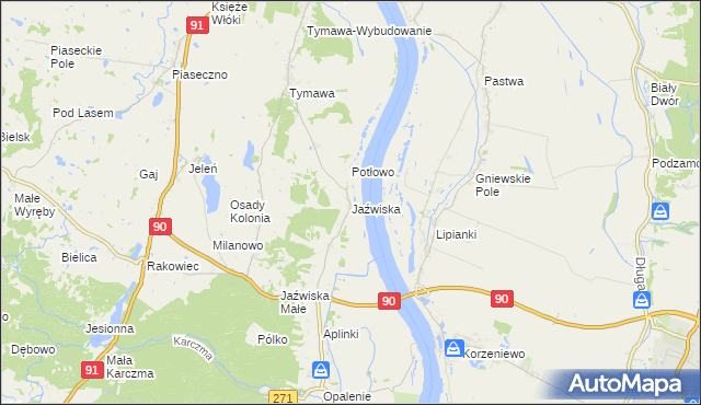 mapa Jaźwiska, Jaźwiska na mapie Targeo