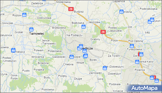 mapa Jedlicze, Jedlicze na mapie Targeo