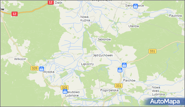 mapa Jędrzychówek, Jędrzychówek na mapie Targeo