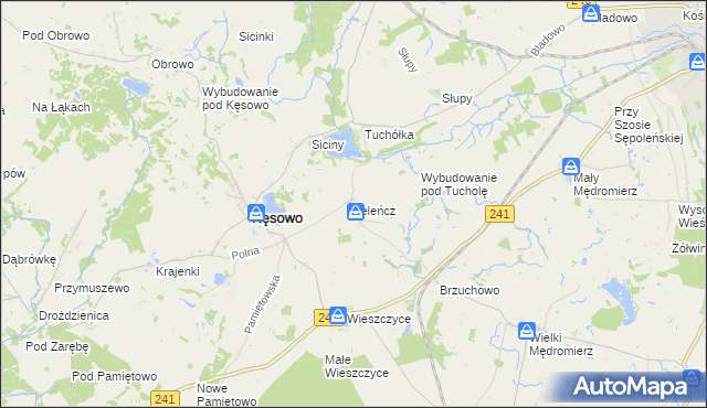 mapa Jeleńcz gmina Kęsowo, Jeleńcz gmina Kęsowo na mapie Targeo