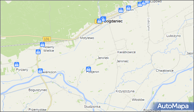 mapa Jeninek, Jeninek na mapie Targeo