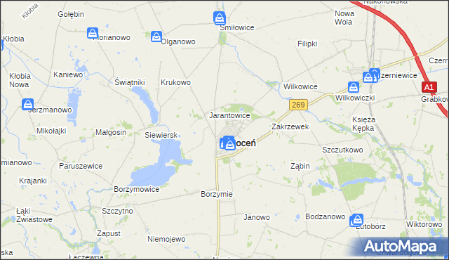 mapa Jerzewo gmina Choceń, Jerzewo gmina Choceń na mapie Targeo