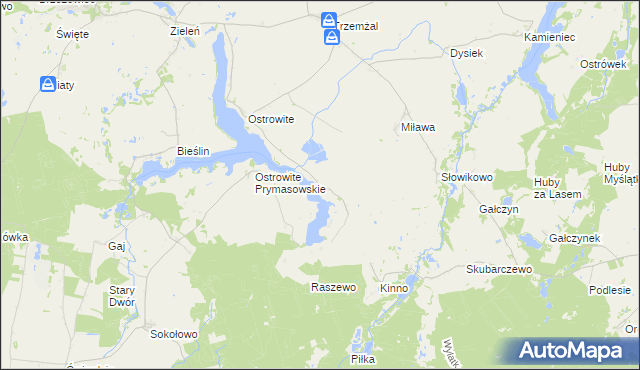 mapa Jerzykowo gmina Trzemeszno, Jerzykowo gmina Trzemeszno na mapie Targeo