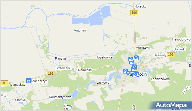 mapa Józefowice gmina Szamocin, Józefowice gmina Szamocin na mapie Targeo