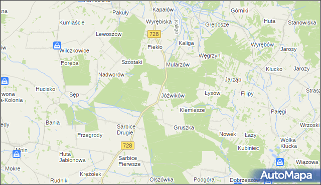 mapa Jóźwików, Jóźwików na mapie Targeo