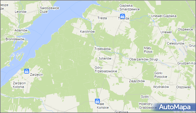 mapa Julianów gmina Mniszków, Julianów gmina Mniszków na mapie Targeo
