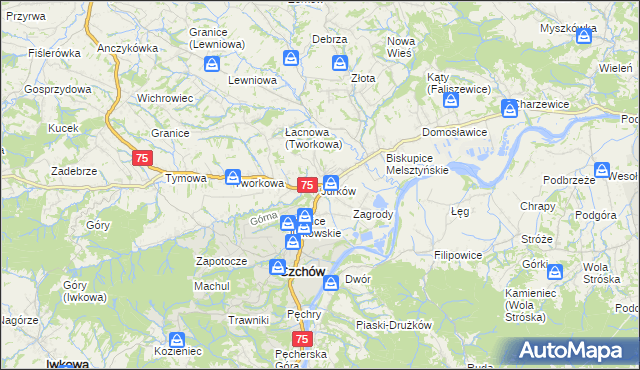 mapa Jurków gmina Czchów, Jurków gmina Czchów na mapie Targeo