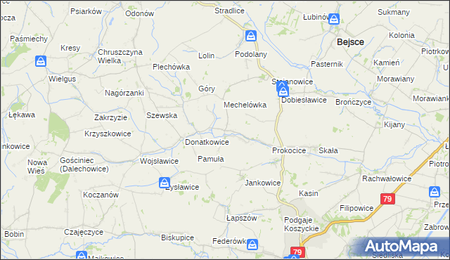 mapa Kaczkowice, Kaczkowice na mapie Targeo