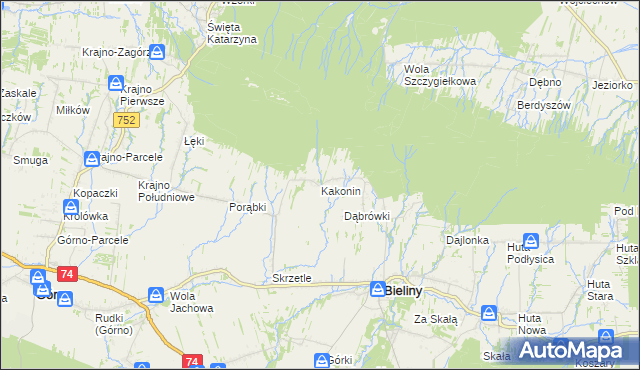 mapa Kakonin, Kakonin na mapie Targeo