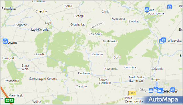 mapa Kalinów gmina Żelechów, Kalinów gmina Żelechów na mapie Targeo
