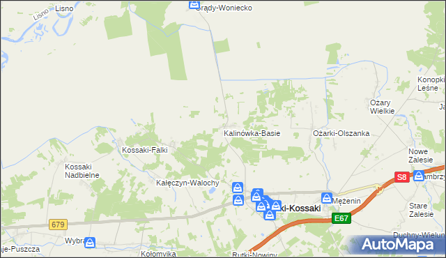 mapa Kalinówka-Basie, Kalinówka-Basie na mapie Targeo