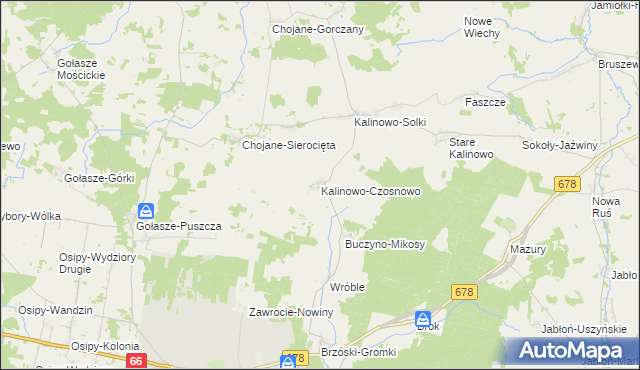 mapa Kalinowo-Czosnowo, Kalinowo-Czosnowo na mapie Targeo