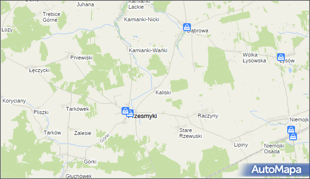 mapa Kaliski gmina Przesmyki, Kaliski gmina Przesmyki na mapie Targeo