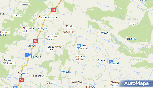 mapa Kamień Górowski, Kamień Górowski na mapie Targeo