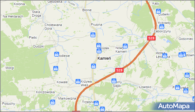 mapa Kamień powiat rzeszowski, Kamień powiat rzeszowski na mapie Targeo