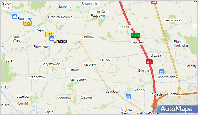 mapa Kamocin, Kamocin na mapie Targeo